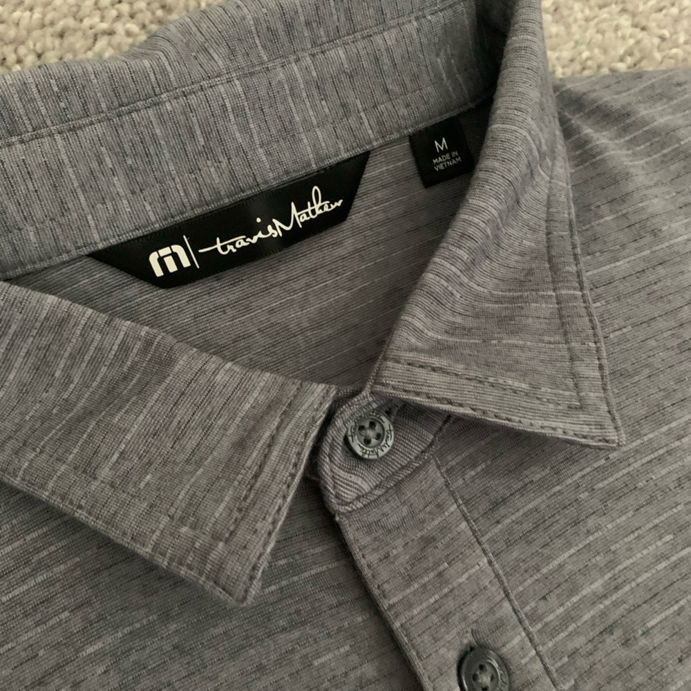 Travis Mathew Gray Polo Shirt Soft Knit Fabric